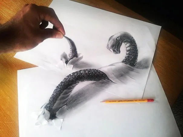 Belos desenhos com ilusão de ótica como se fosse 3d para sua inspiração (7)