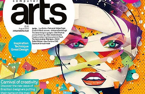 Coleção de capas de vistas de design de várias revistas famosas como Digital arts, Computer Arts e etc.