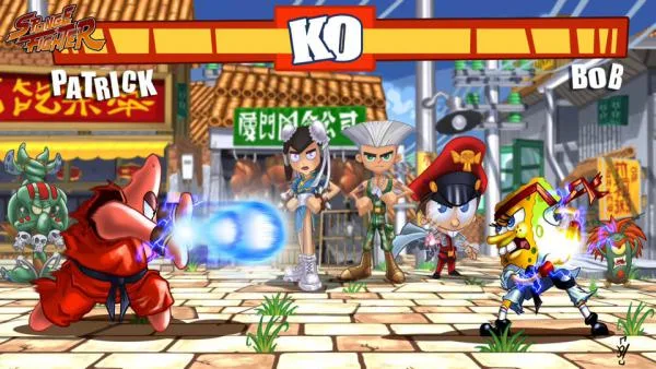 Ilustrador americano cria mistura de bob esponja com street fighter, uma arte muito criativa! (3)