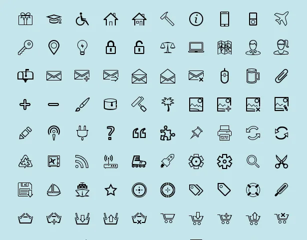 Pack de ícones minimalistas para seu site