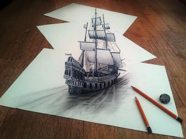 Impressionantes desenhos 3D feitos com um simples lápis, vejam só - feitos por ramon bruin (6)