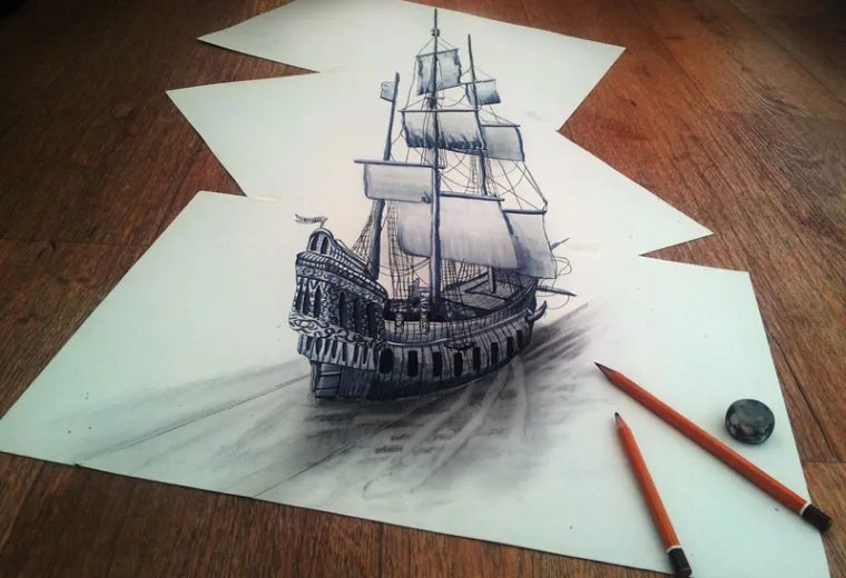 Impressionantes desenhos 3D feitos com um simples lápis, vejam só - feitos por ramon bruin (6)