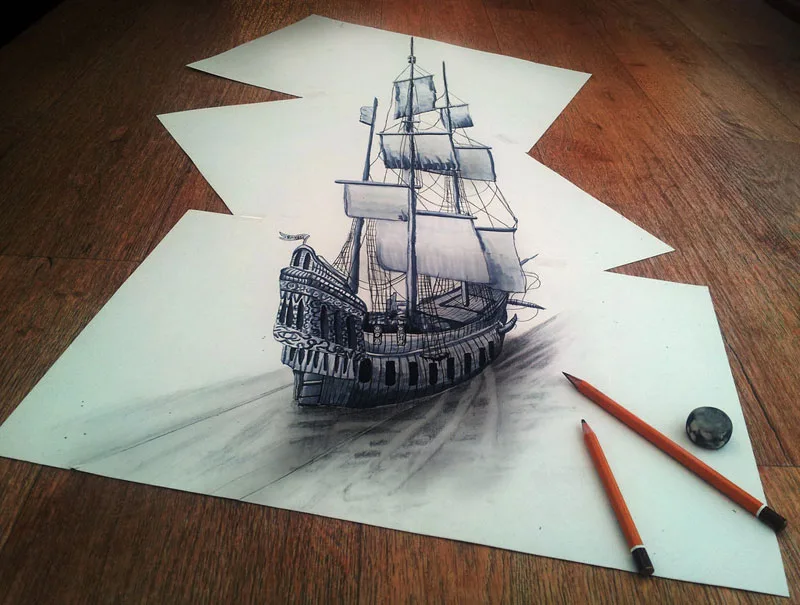 Impressionantes desenhos 3D feitos com um simples lápis, vejam só - feitos por ramon bruin (6)