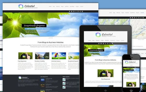 Celestial, tema de Wordpress responsivo em HTML5 / CSS3 grátis para download
