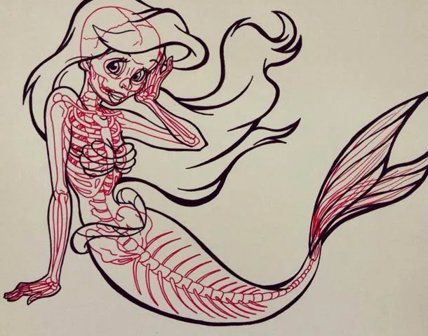 Ilustrações onde mostra a forma do esqueleto de personagens famosos - ilustrações de Chris Panda (15)