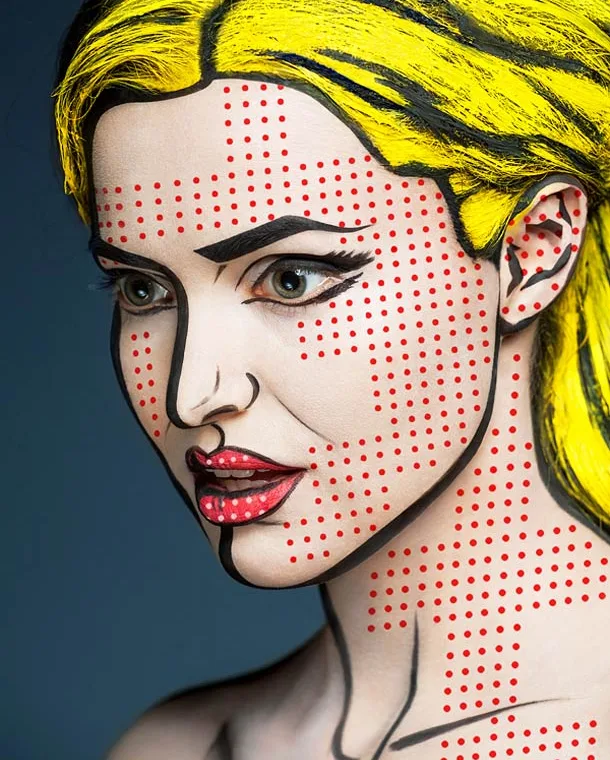 Alexander Khokhlov faz set de fotografias inovadoras e criativas com maquiagens que lembram desenhos (2)