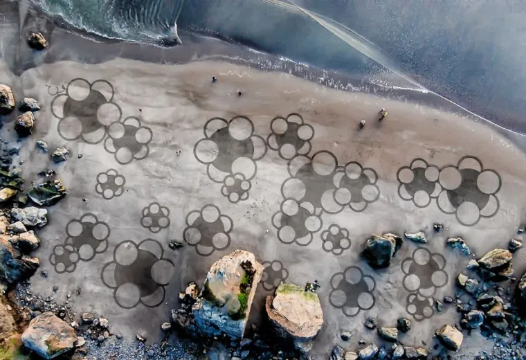 Desenhos imensos feitos na areia (6)