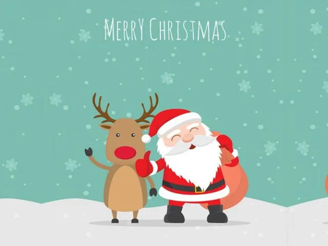 vetores papai noel e rena