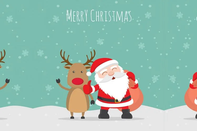 vetores papai noel e rena