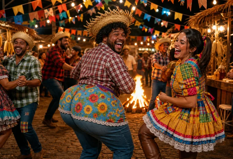 capa sem texto de festa junina exagerada e divertida criada com ia