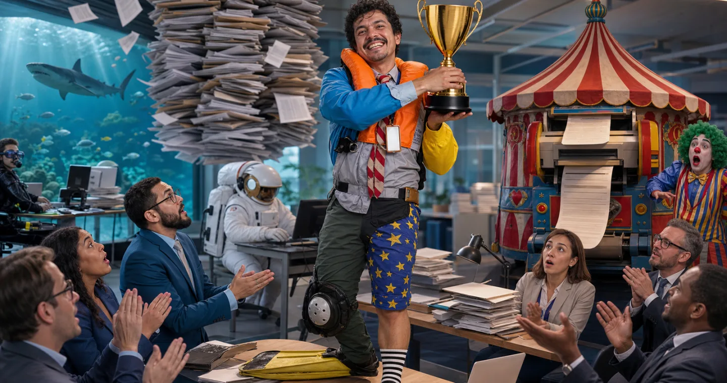 funcionário do mês em empregos impossíveis criado com IA