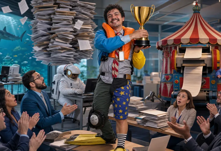 funcionário do mês em empregos impossíveis criado com IA