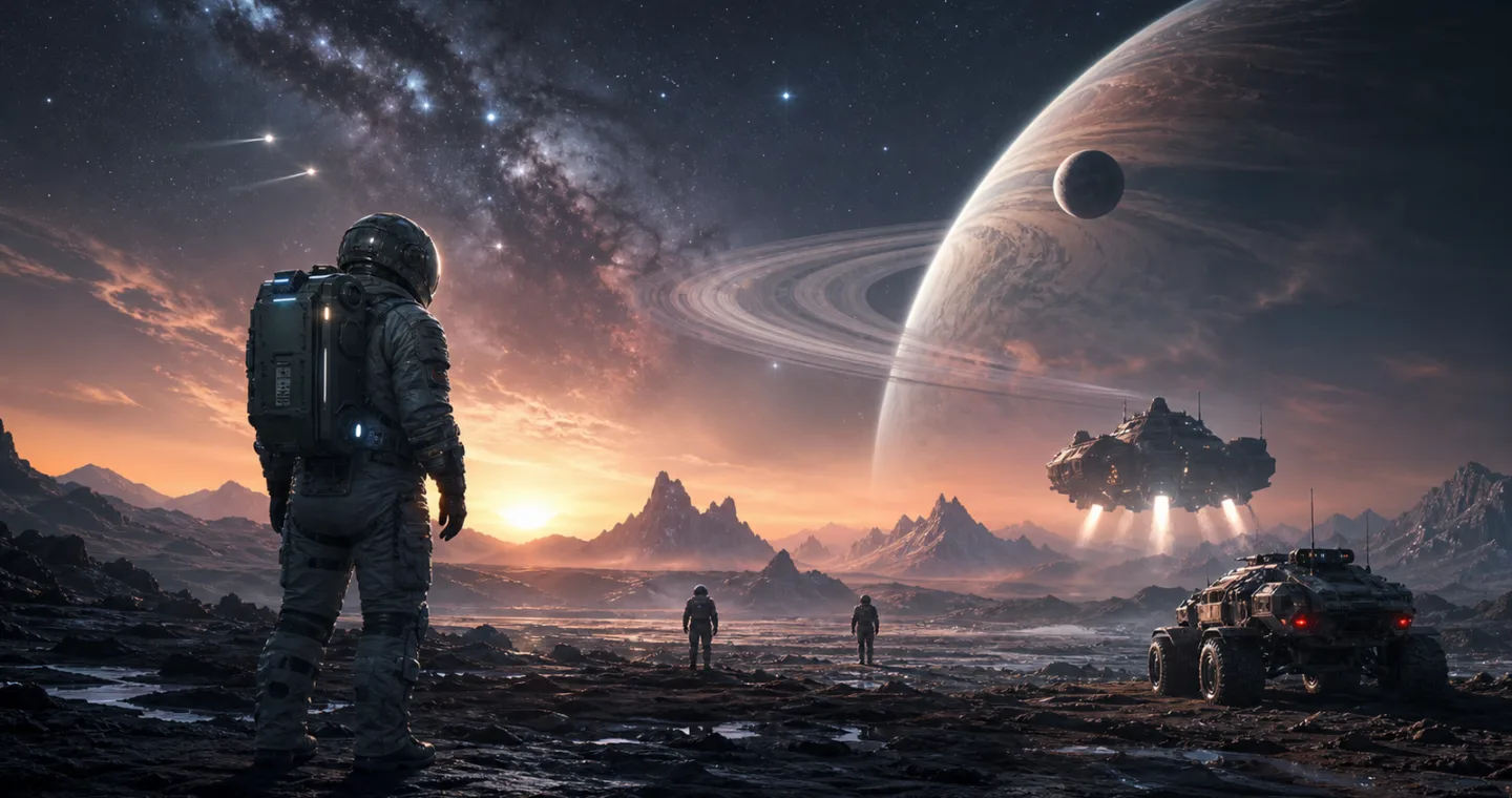 capa sem texto de explorador espacial criado por ia