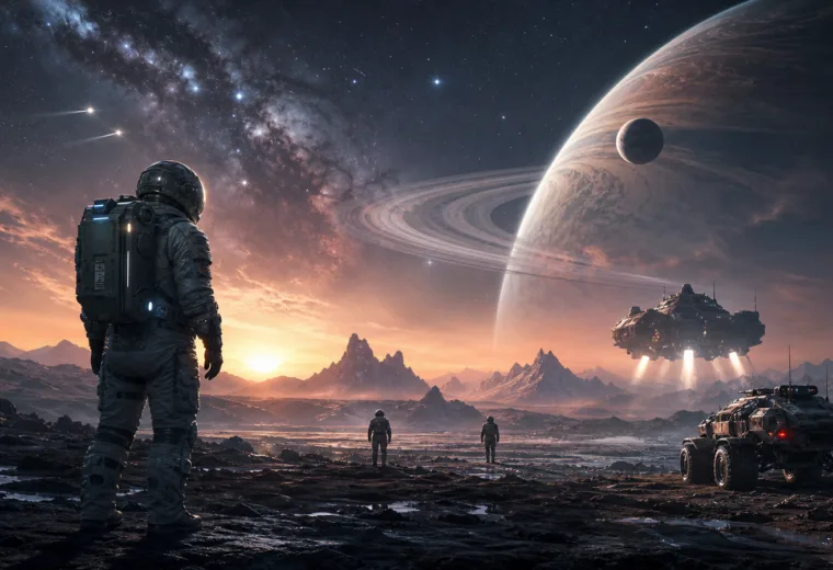 capa sem texto de explorador espacial criado por ia