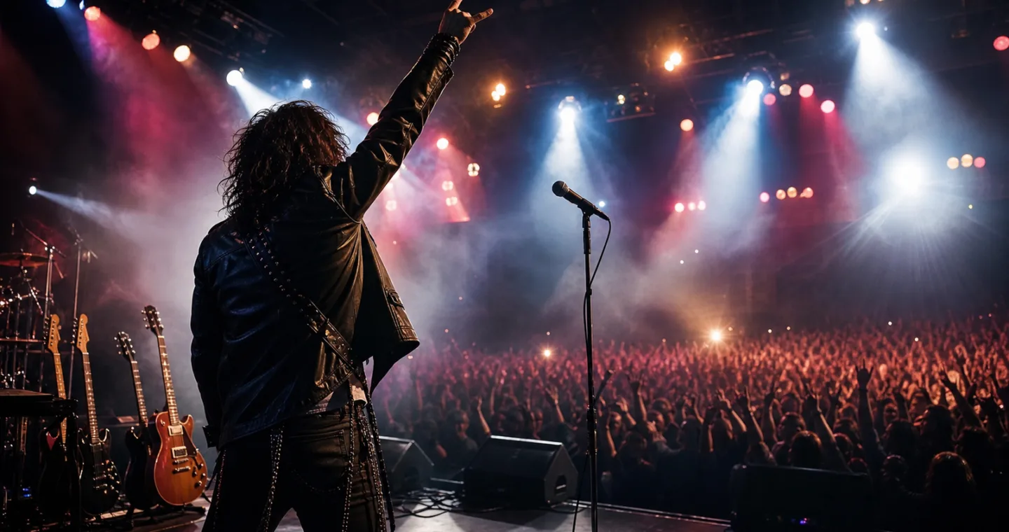capa sem texto com palco de rock criado por ia