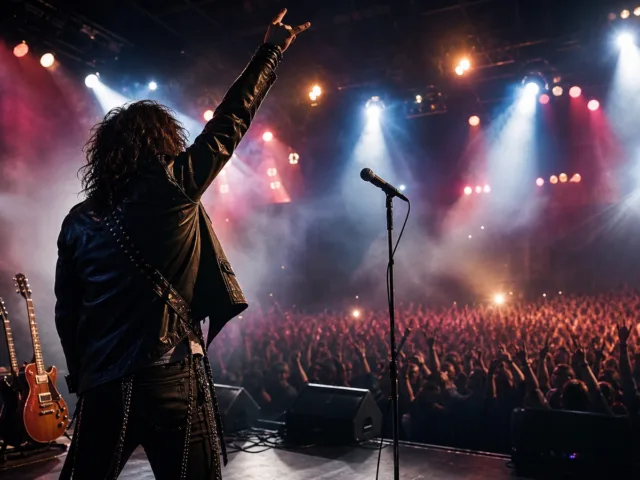 capa sem texto com palco de rock criado por ia
