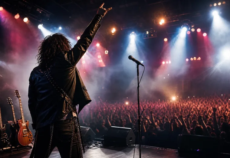 capa sem texto com palco de rock criado por ia