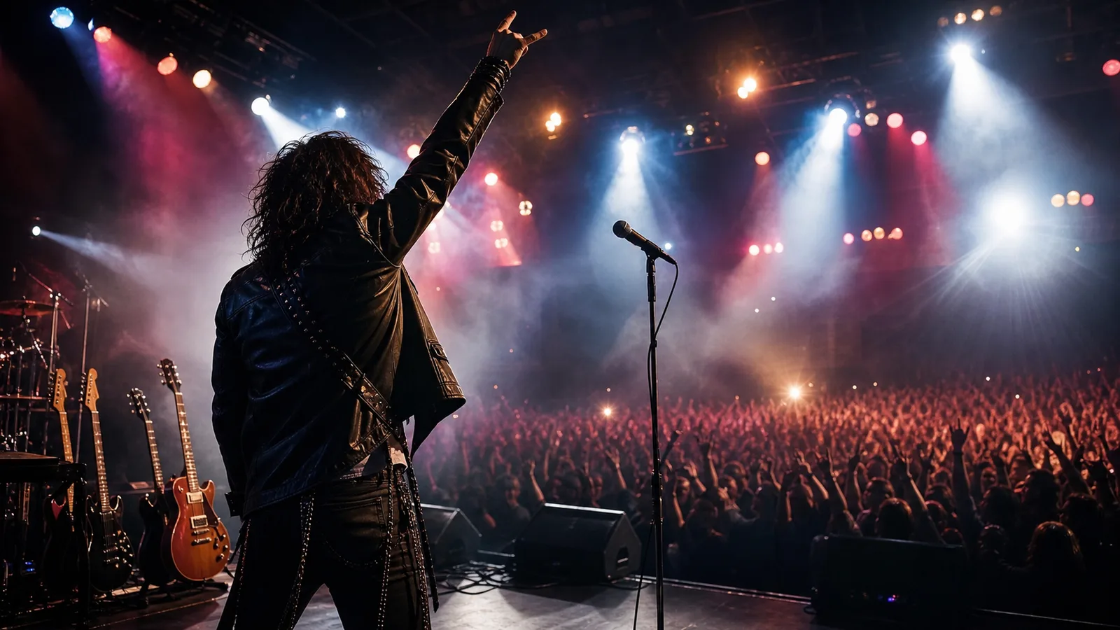 capa sem texto com palco de rock criado por ia