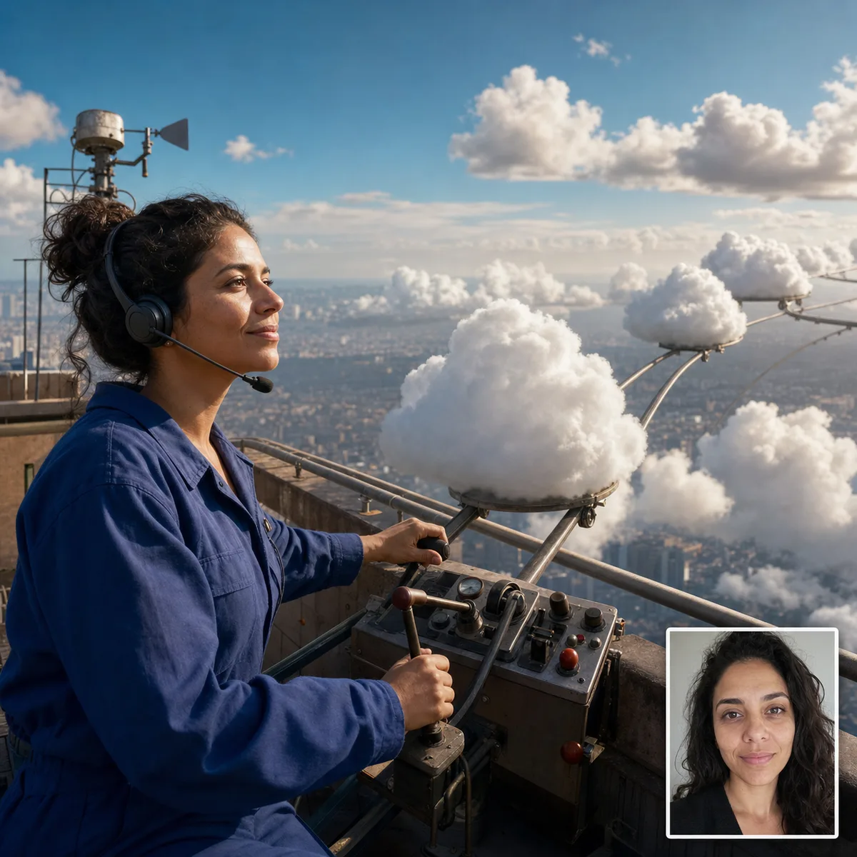 controlador de nuvens com antes e depois criado com IA