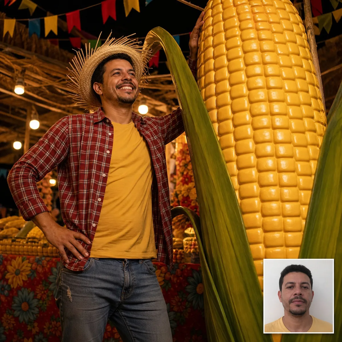 milho gigante de respeito com antes e depois criado com ia