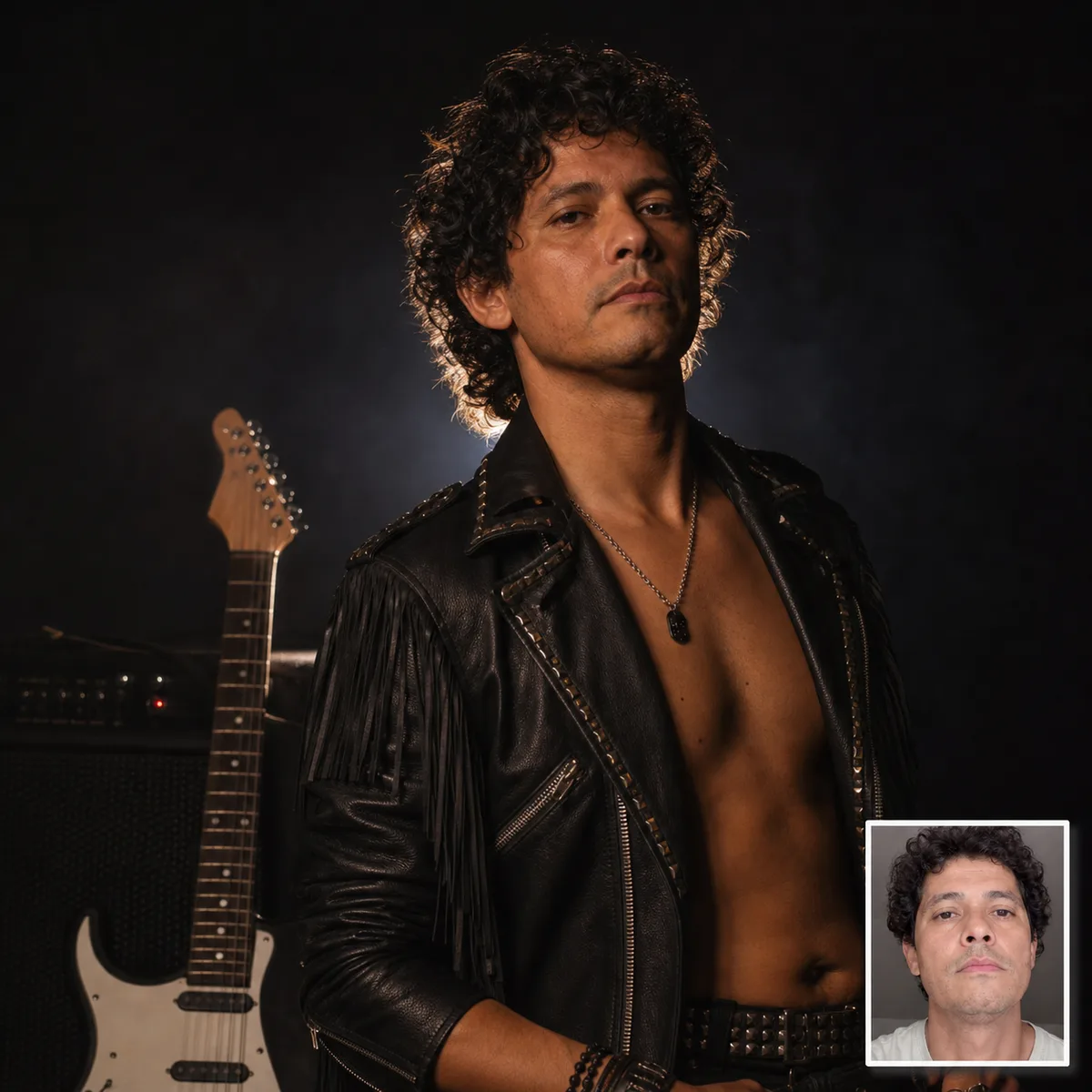 ensaio de capa de álbum com antes e depois criado com ia