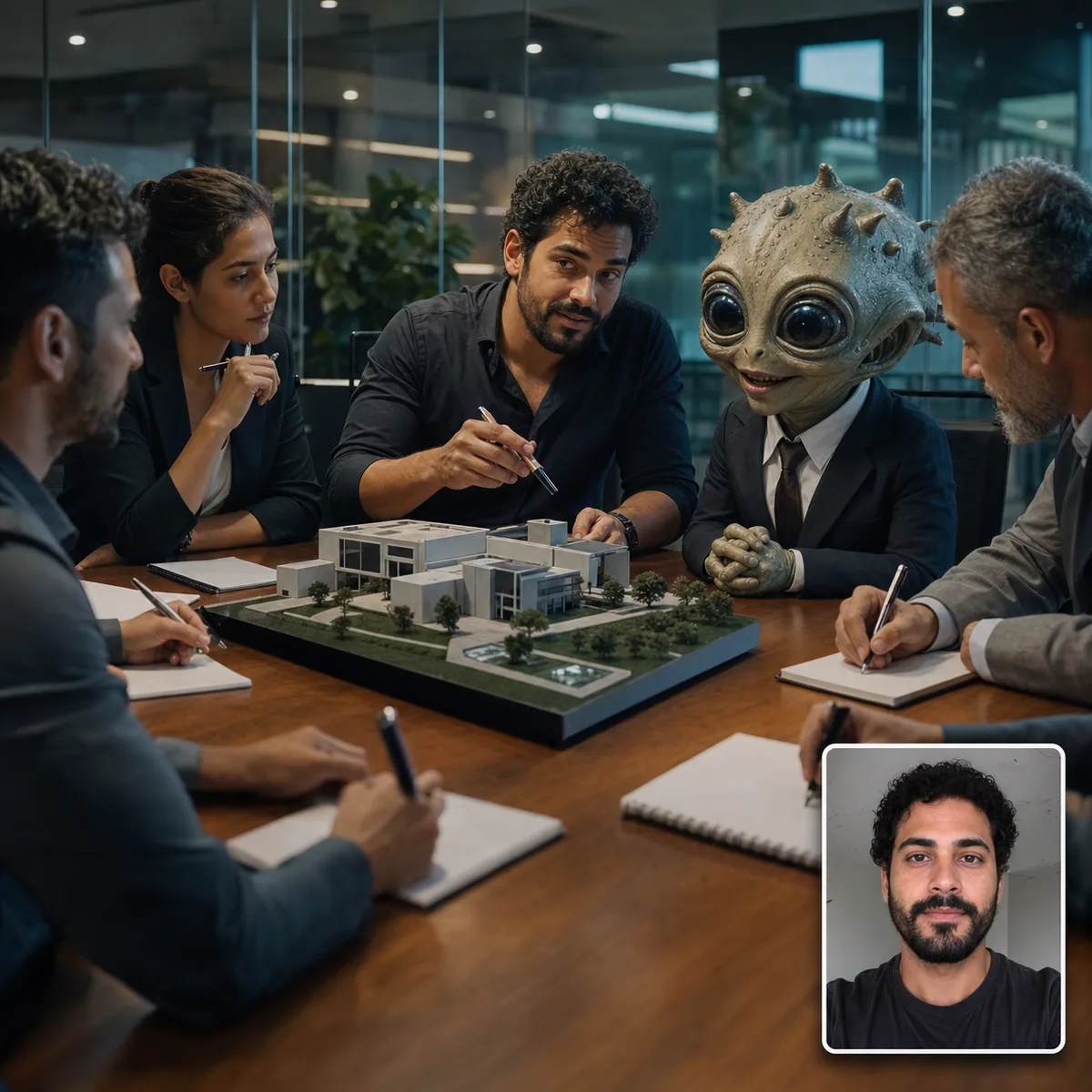 alienígena do projeto especial com antes e depois criado com IA