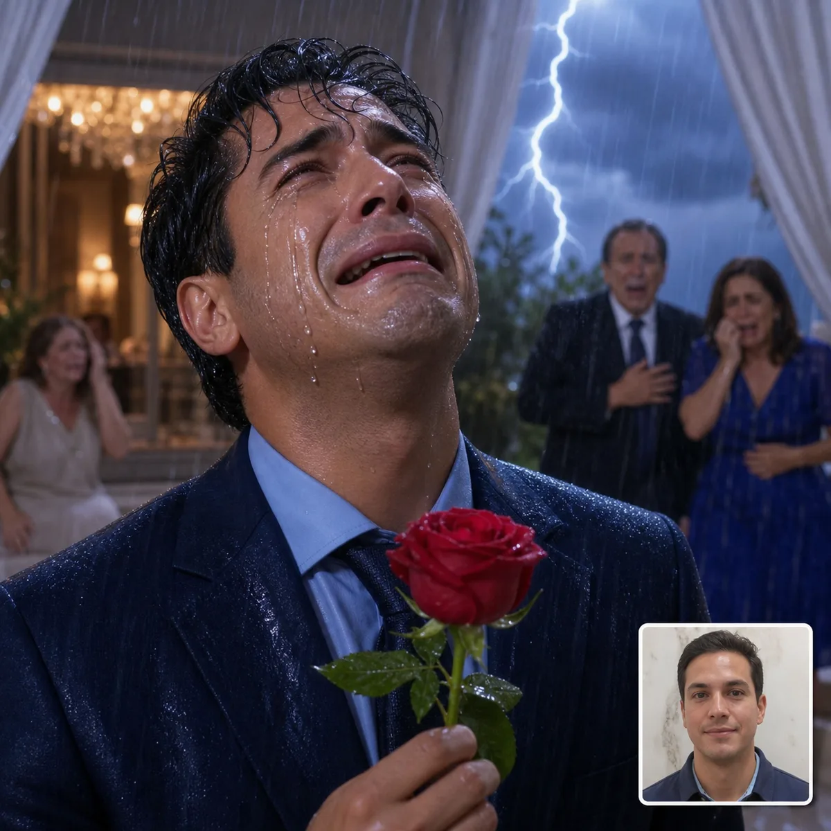 chuva artificial do sofrimento criado com IA