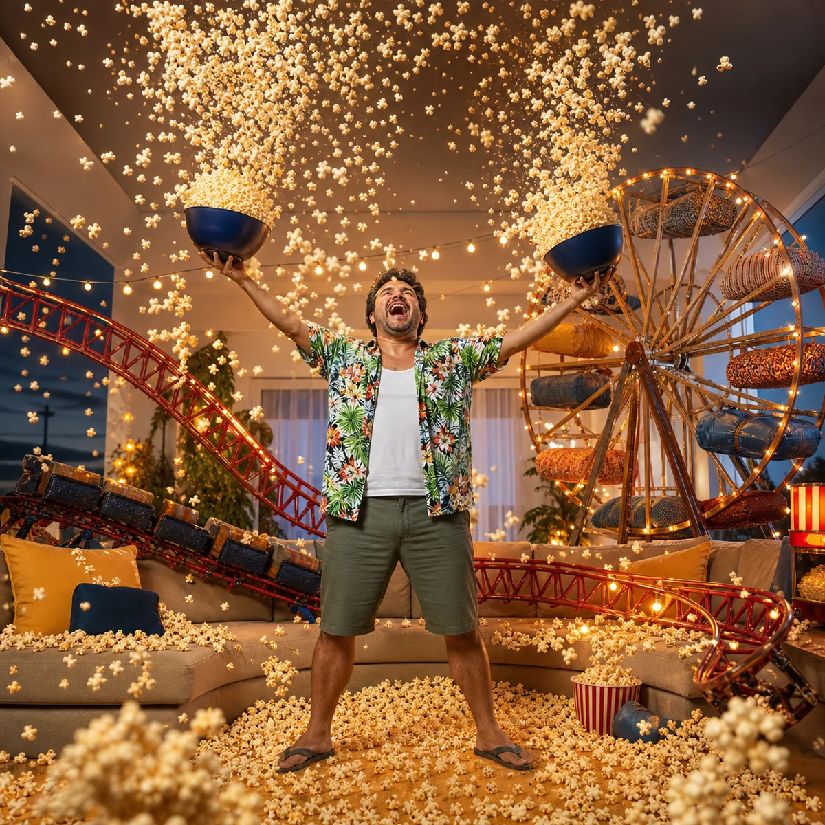 finale de pipoca explosiva criado com IA