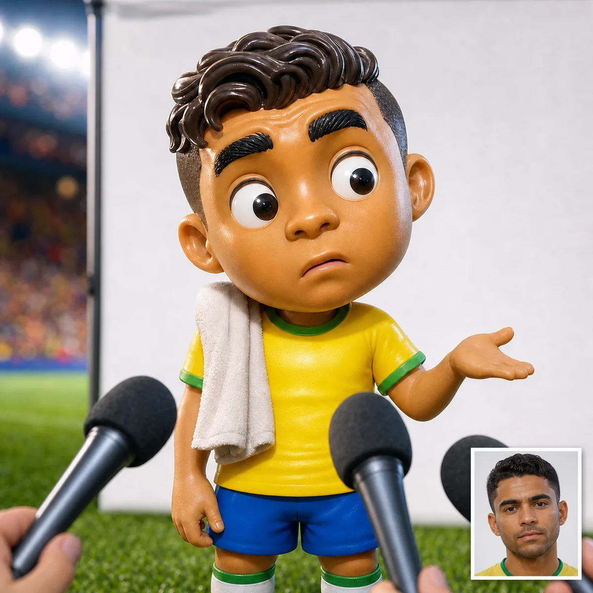 mini craque cabeçudo em entrevista pós-jogo confusa
