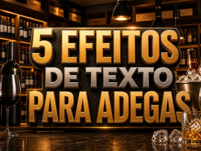 capa com 5 efeitos de texto para adegas gerados por IA