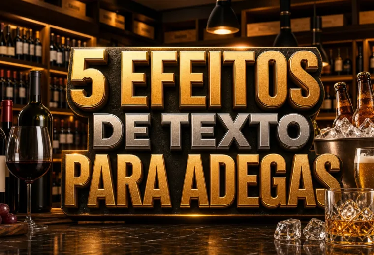 capa com 5 efeitos de texto para adegas gerados por IA