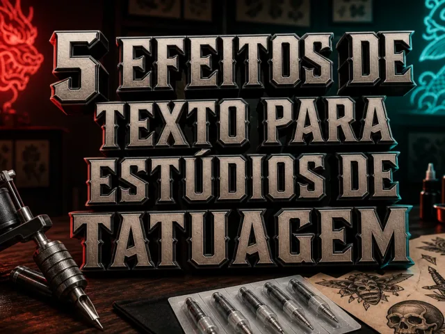 capa com 5 efeitos de texto para estúdios de tatuagem gerados por IA