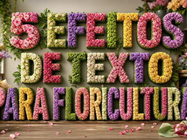 capa com 5 efeitos de texto para floriculturas gerados por IA