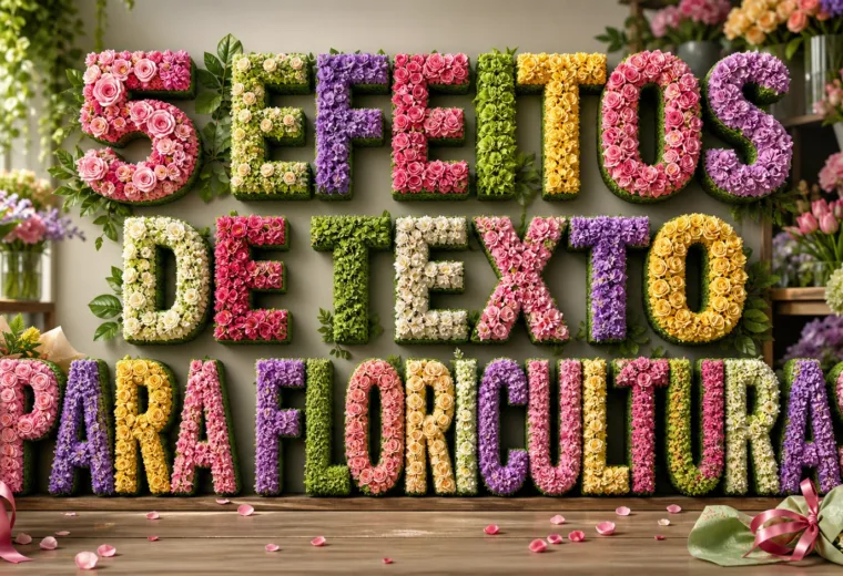 capa com 5 efeitos de texto para floriculturas gerados por IA