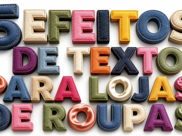 capa com 5 efeitos de texto para lojas de roupas gerados por IA