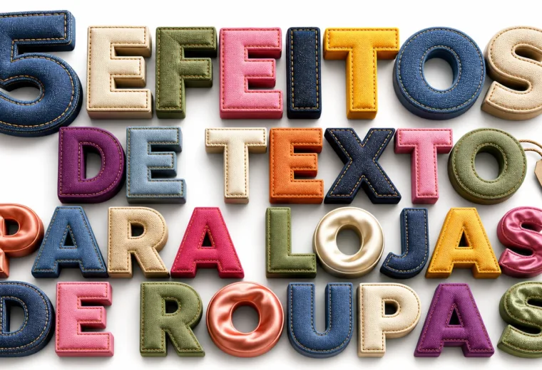capa com 5 efeitos de texto para lojas de roupas gerados por IA