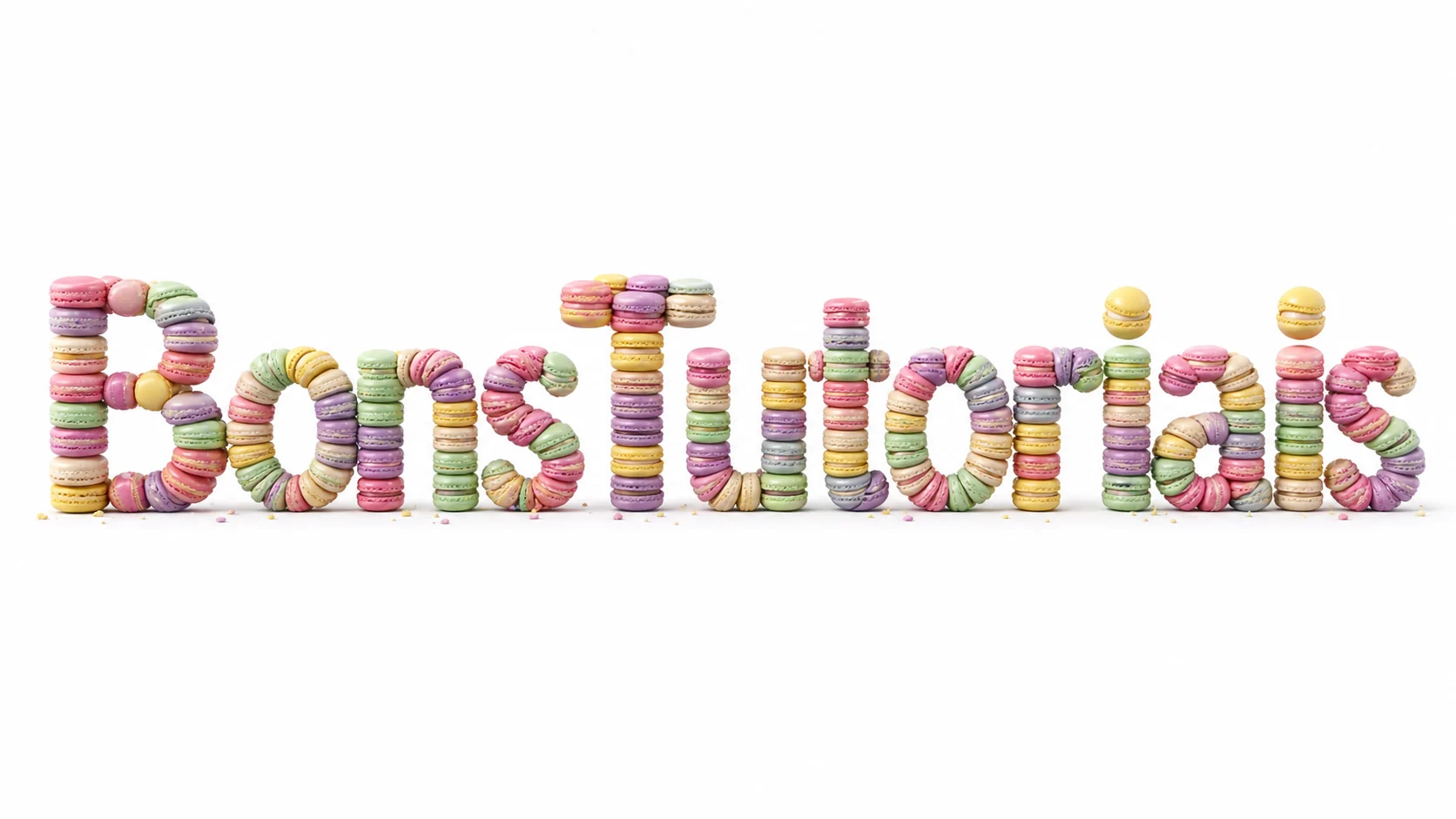 efeito de texto com macarons pastel gerado por IA