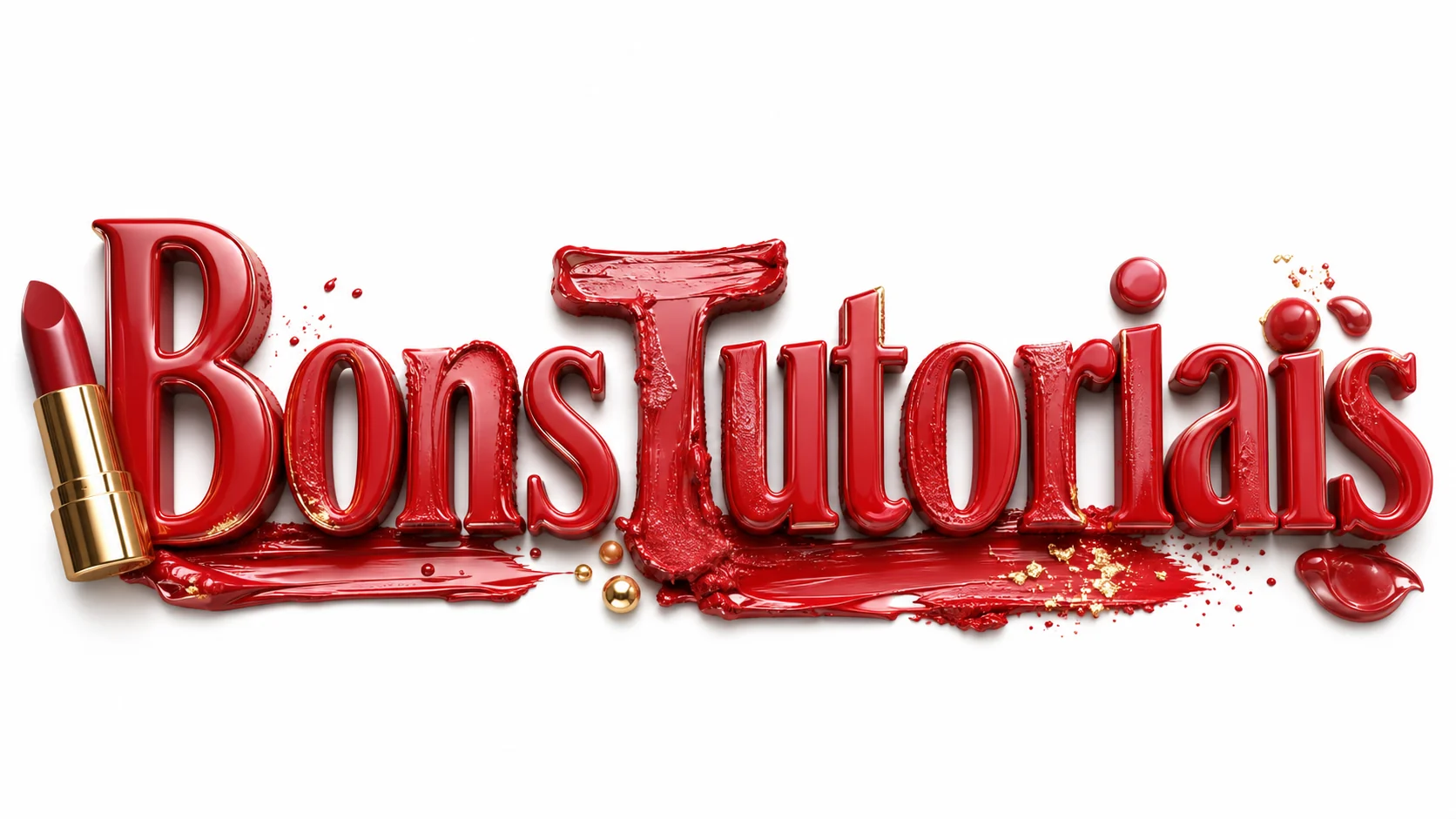 efeito de texto com batom vermelho para studio de maquiagem criado com IA