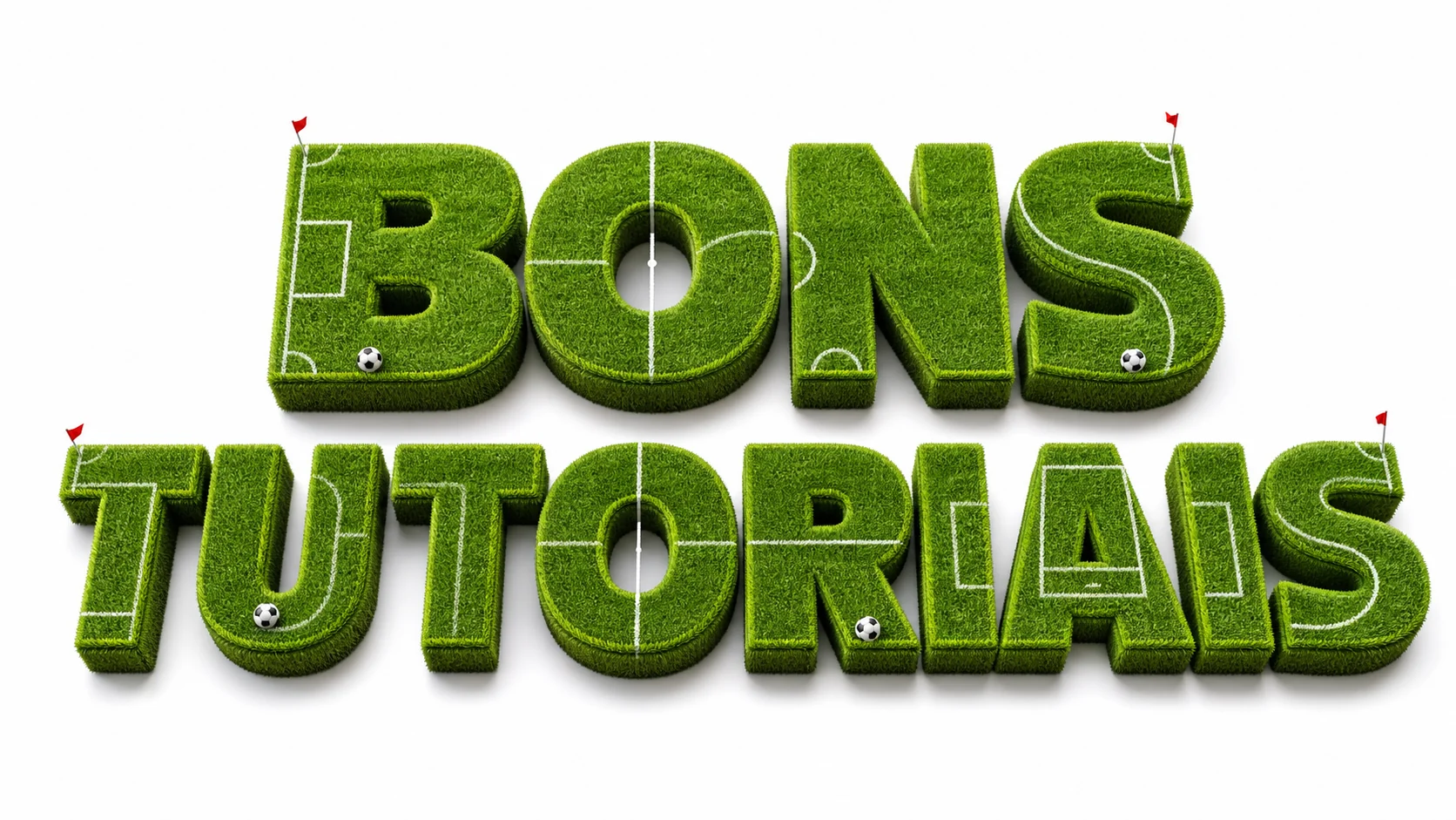 efeito de texto de futebol com gramado criado com IA
