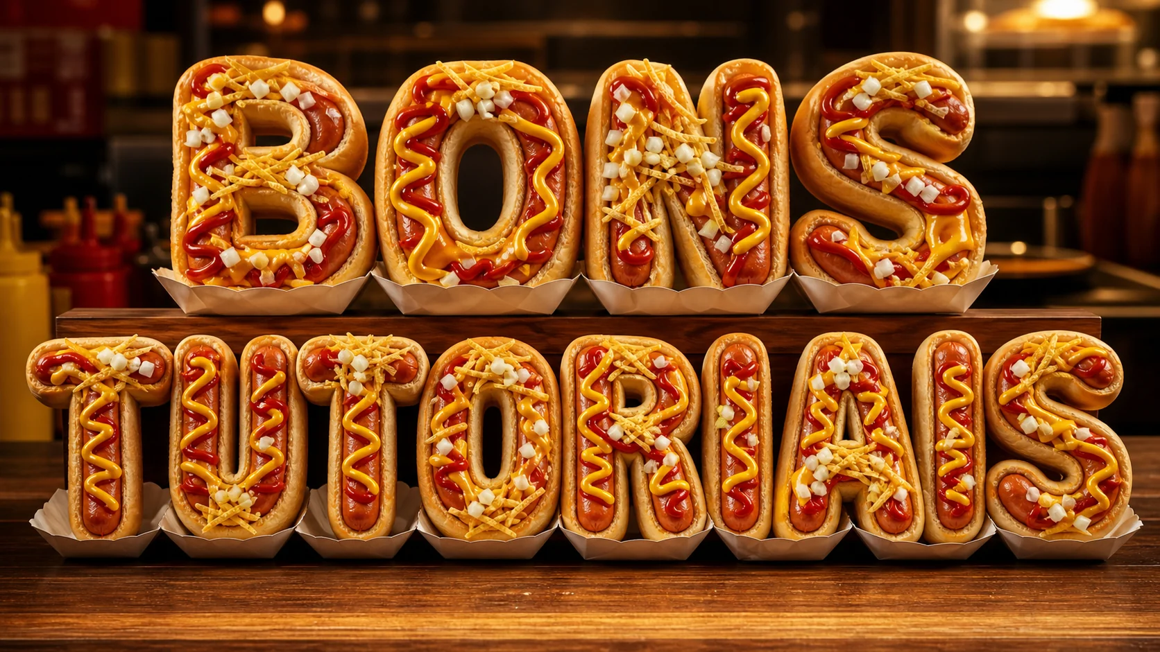 efeito de texto estilo hot dog para lanchonetes