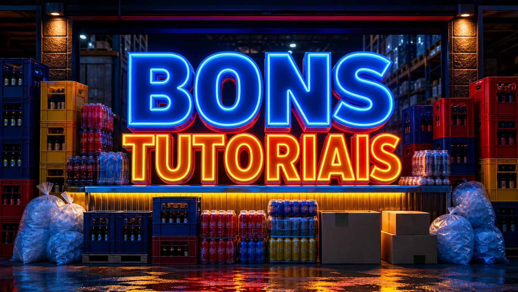 efeito de texto neon para distribuidoras de bebidas