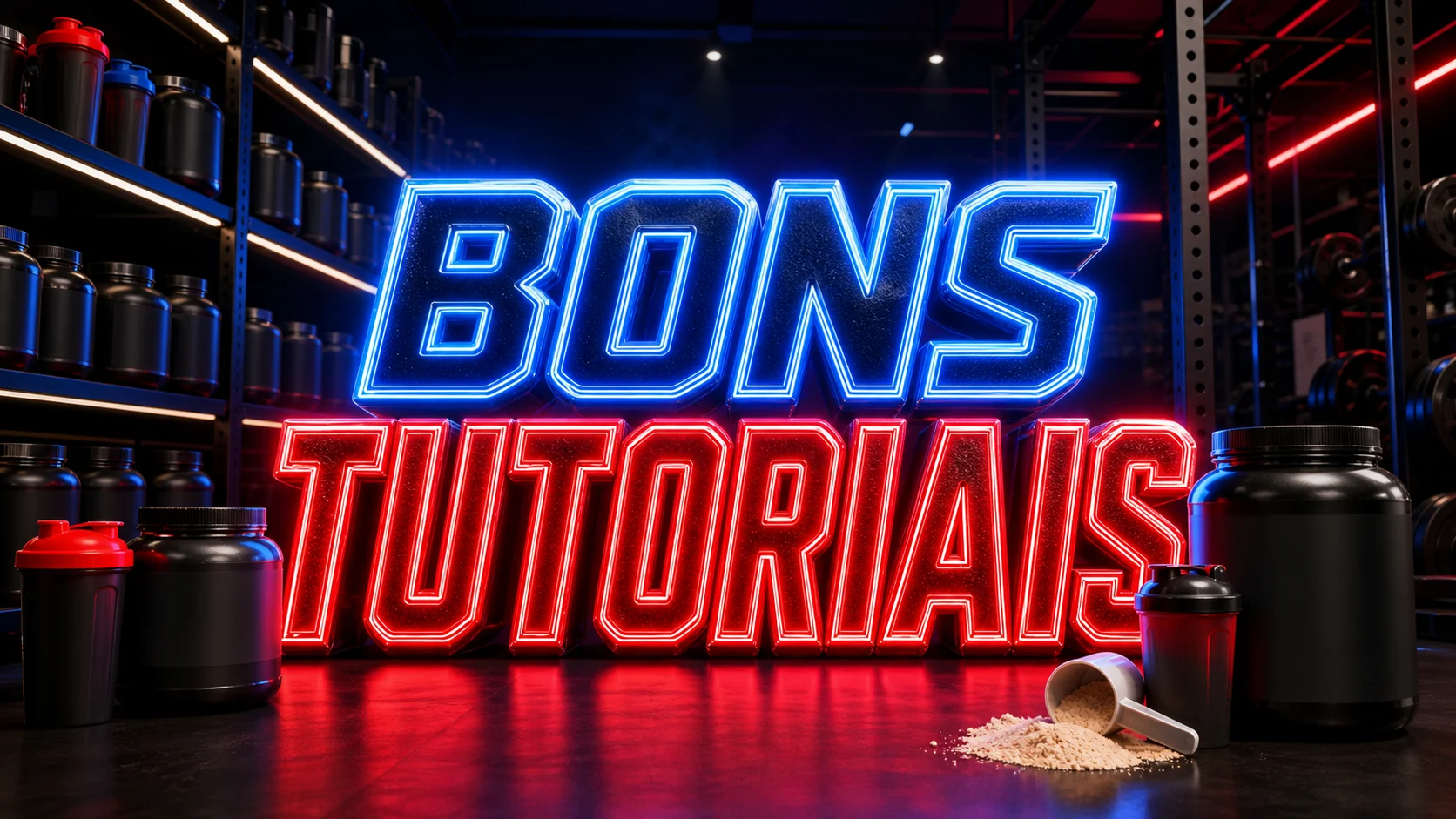 efeito de texto neon fitness para lojas de suplementos