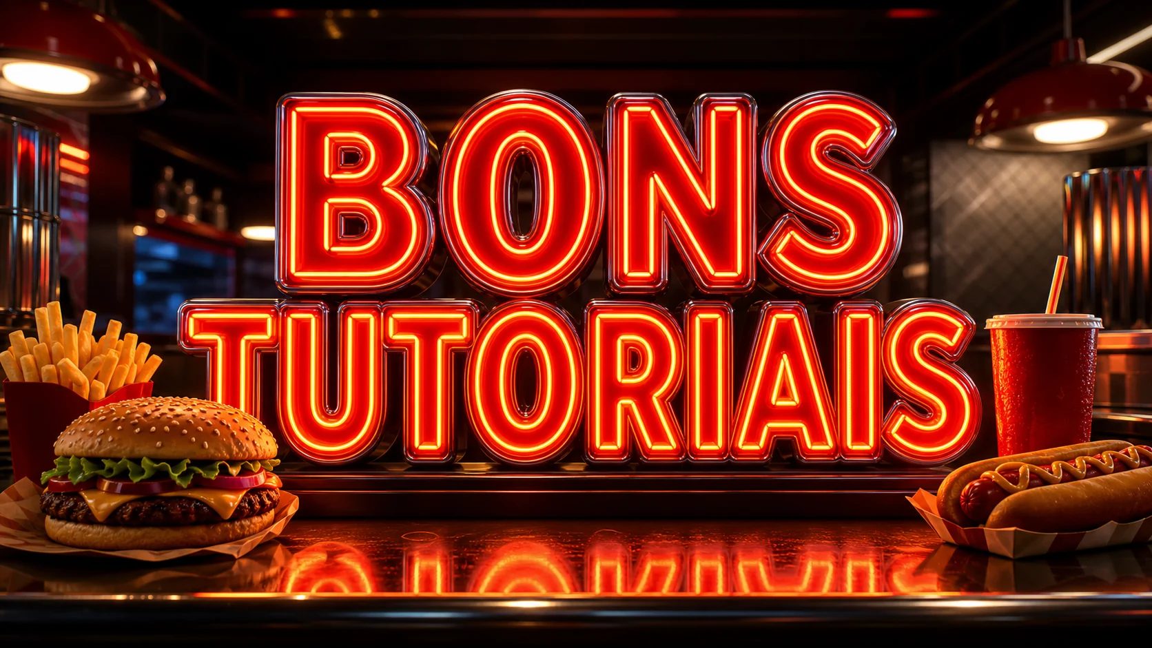 efeito de texto neon para lanchonetes