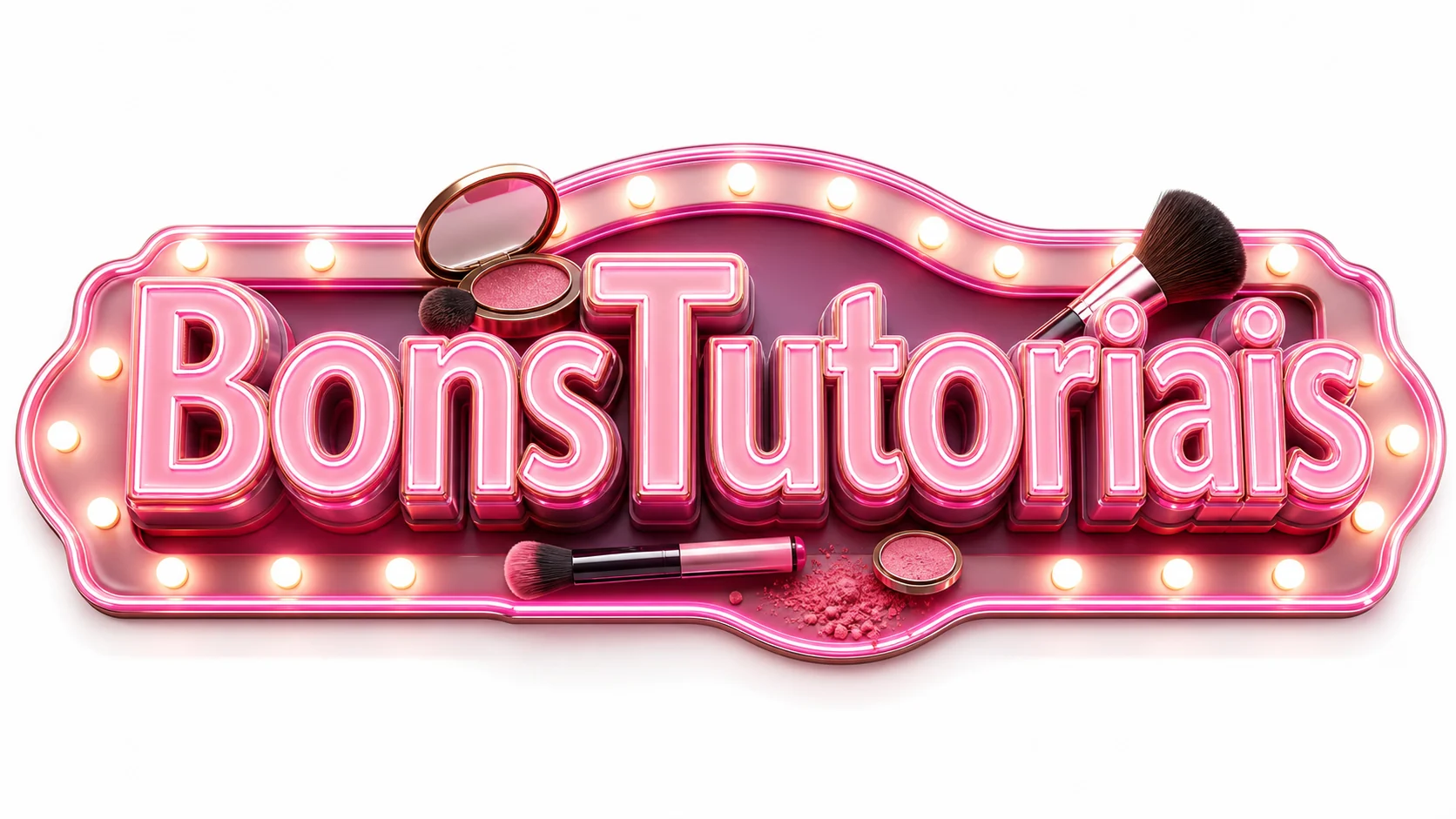 efeito de texto neon para studio de maquiagem gerado por IA