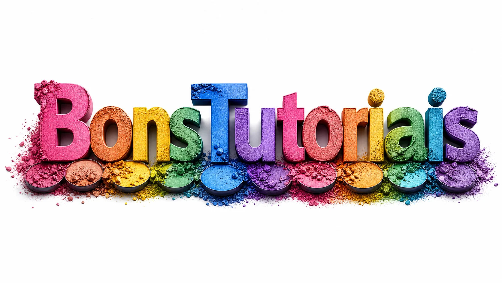 efeito de texto com paleta de sombras colorida gerado por IA