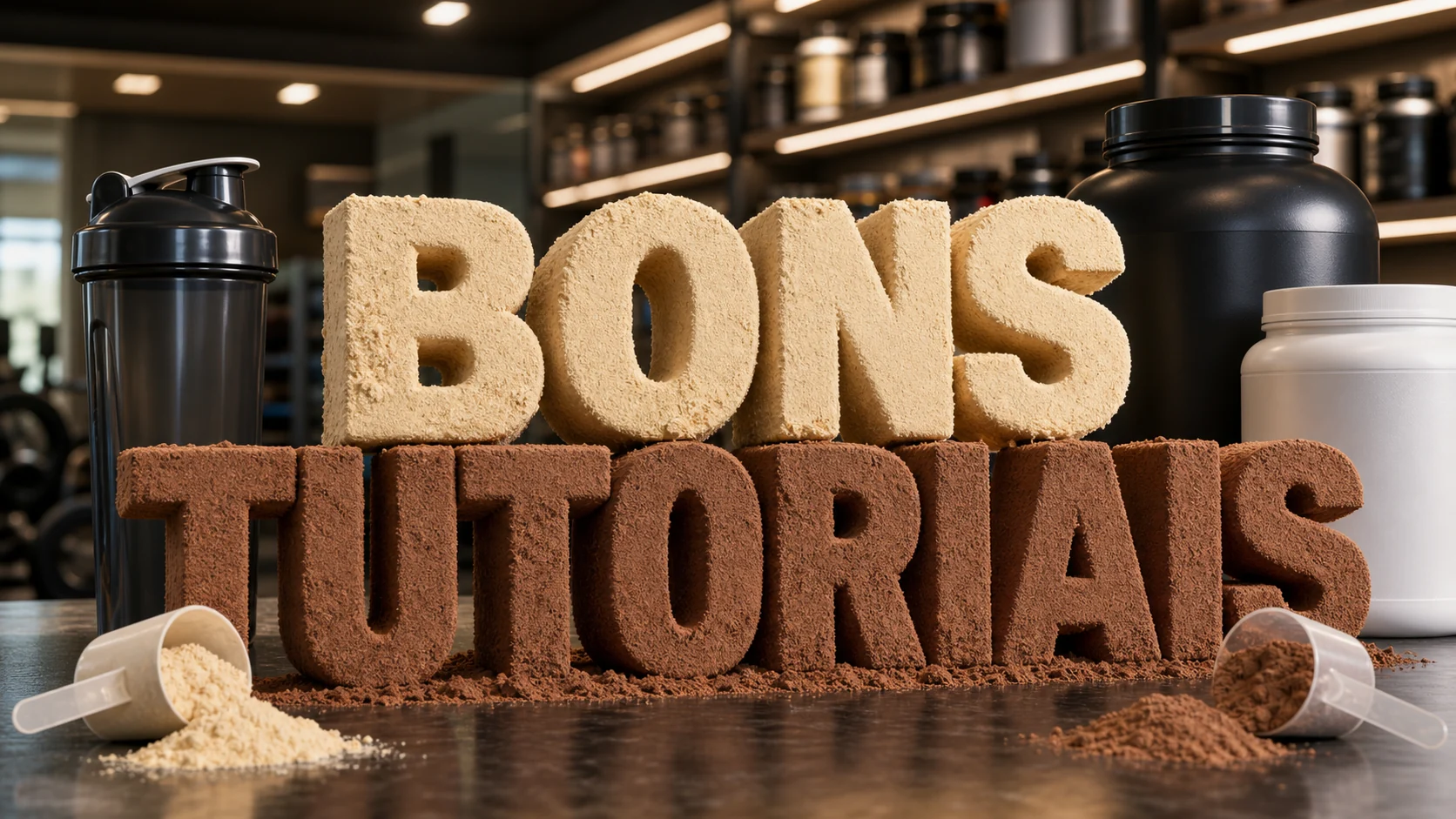 efeito de texto com proteína em pó para lojas de suplementos