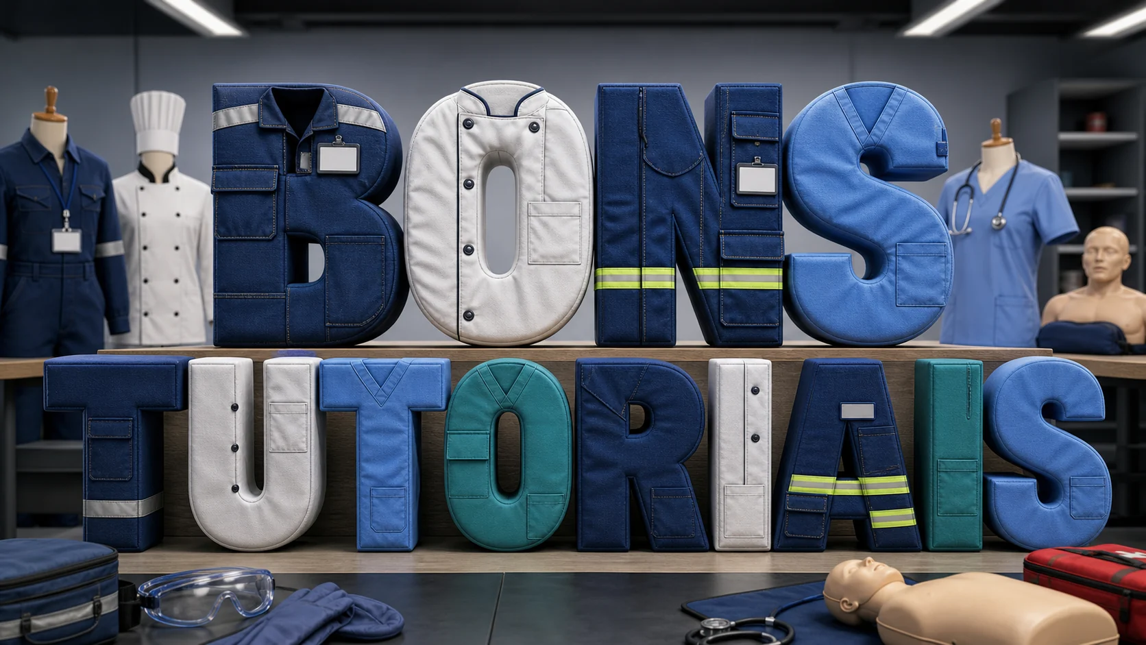 efeito de texto com uniforme profissional criado com IA