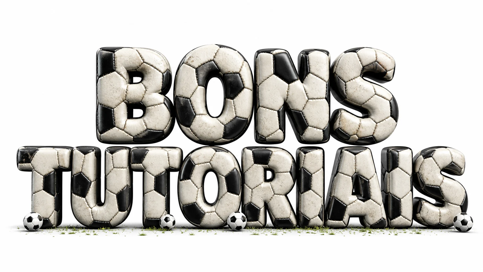 texto com textura de bola de futebol gerado por IA