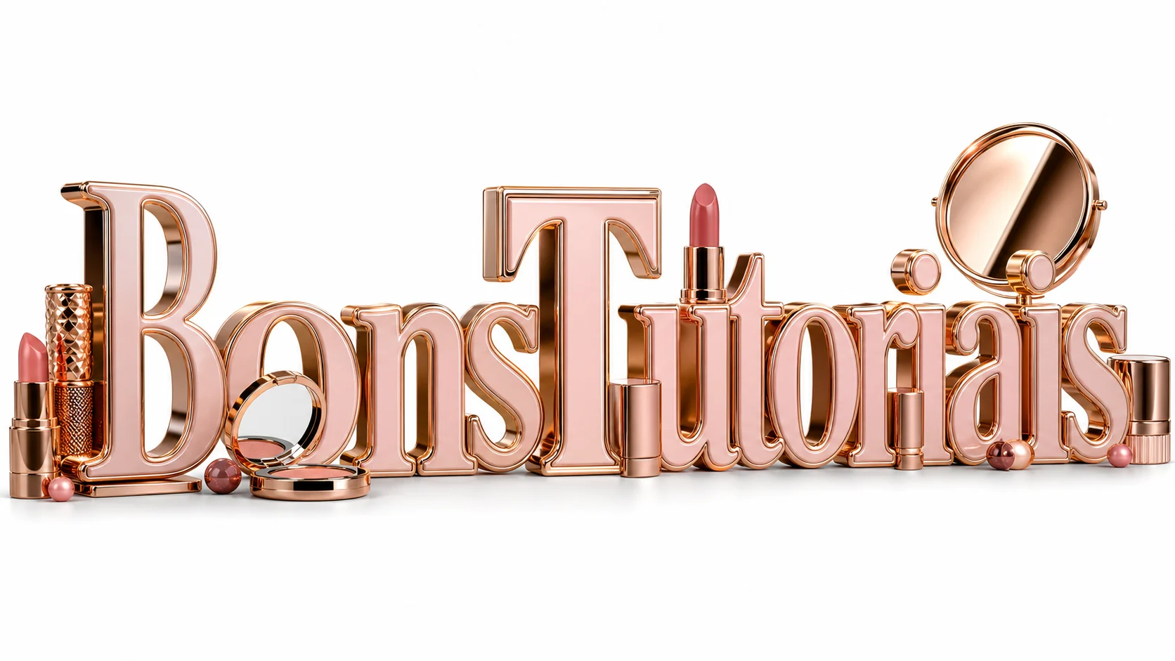 texto rose gold para identidade de maquiadora criado com IA