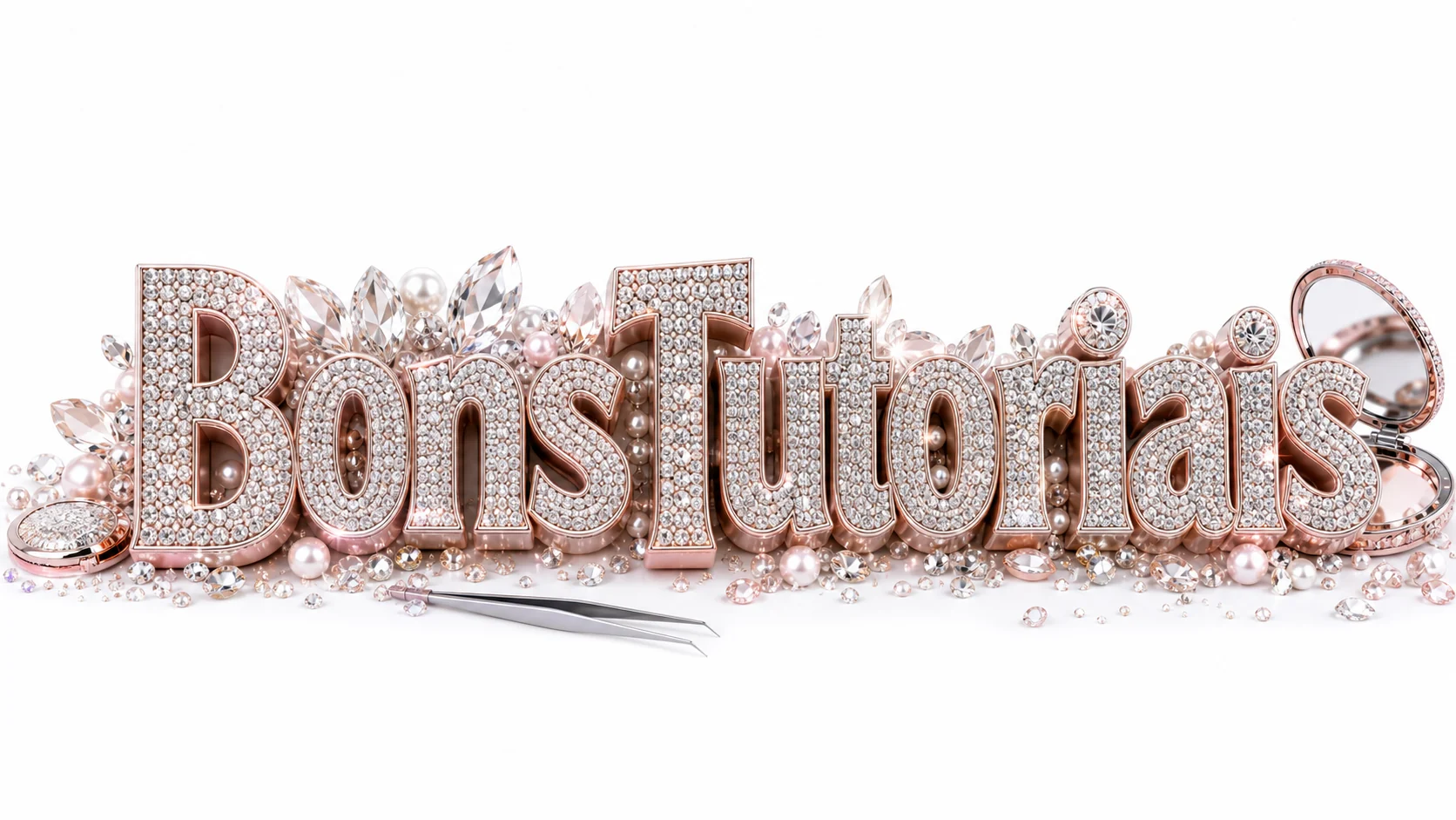 texto com strass e cristais para maquiagem glam gerado com IA